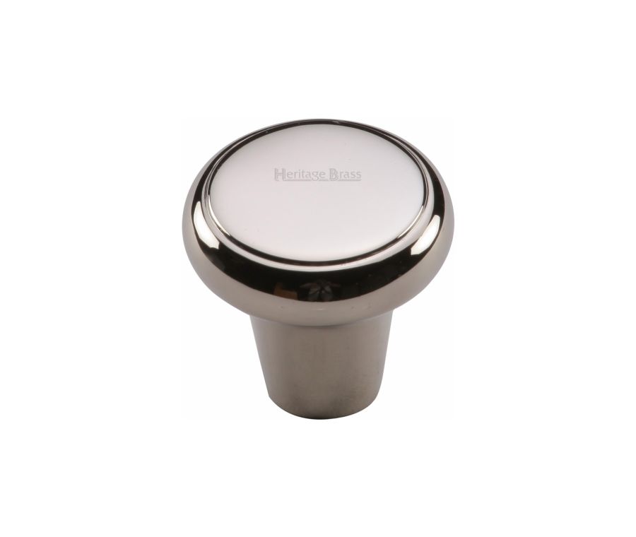 Heritage Brass Polished Nickel Finish Round Edge Cabinet Knob 32mm