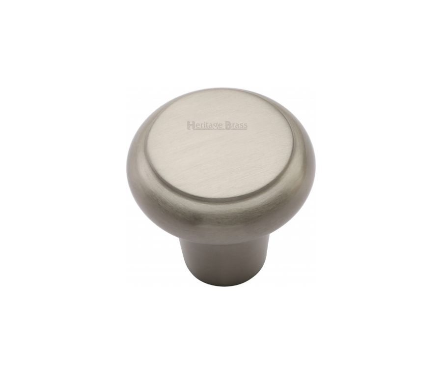Heritage Brass Satin Nickel Round Edge Cabinet Knob 32mm