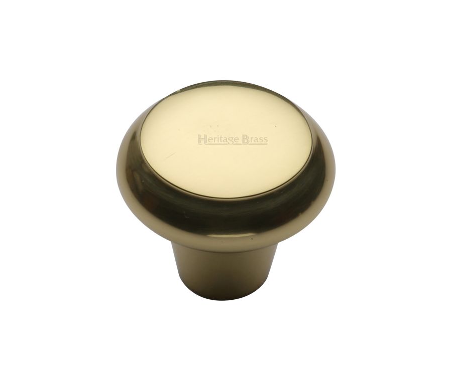 Heritage Brass Polished Brass Round Edge Cabinet Knob 38mm