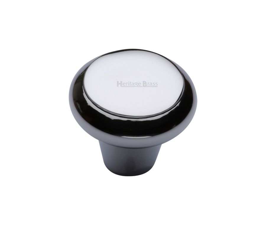 Heritage Brass Polished Chrome Round Edge Cabinet Knob 38mm