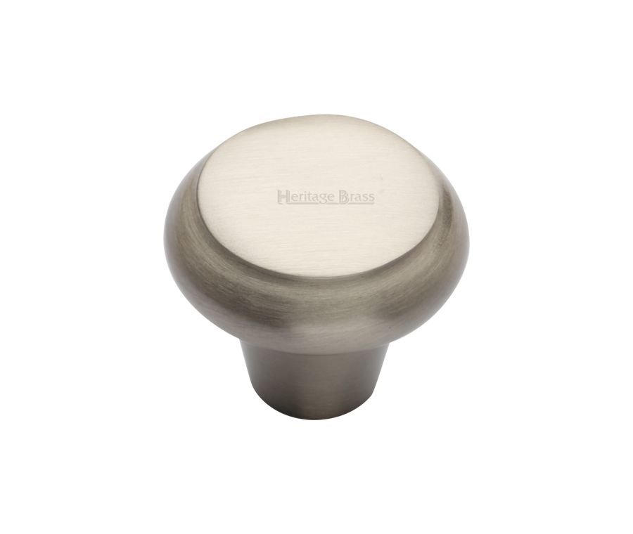 Heritage Brass Satin Nickel Round Edge Cabinet Knob 38mm