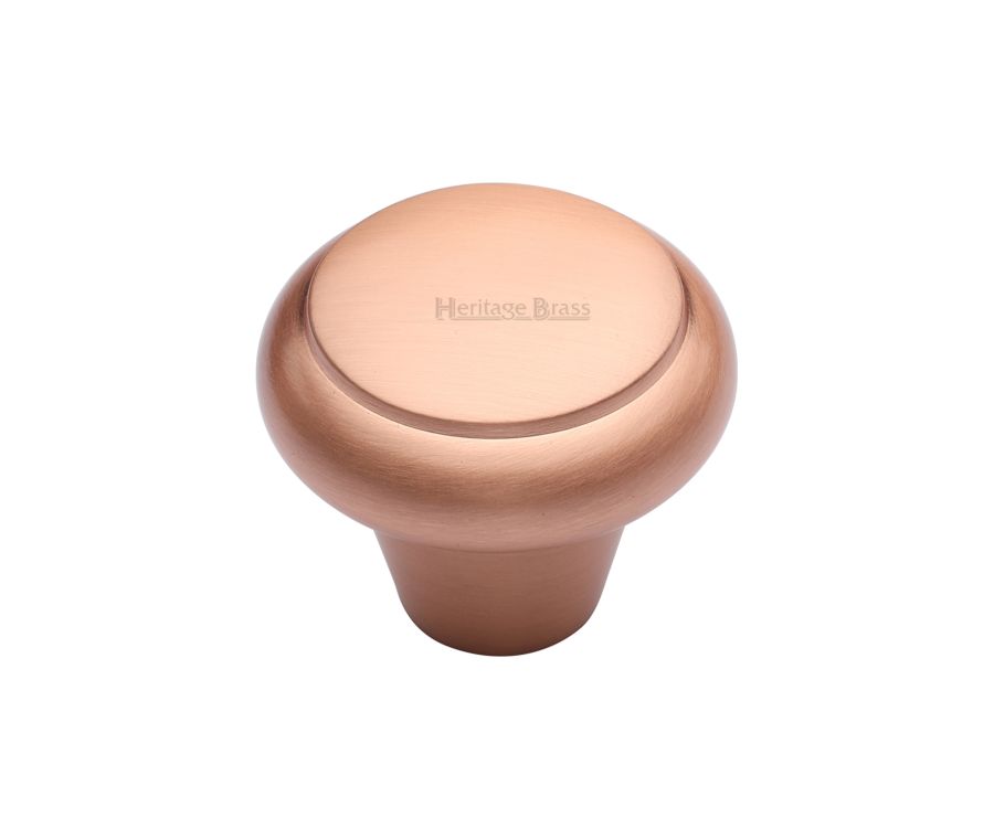 Heritage Brass Satin Rose Gold Round Edge Cabinet Knob 38mm