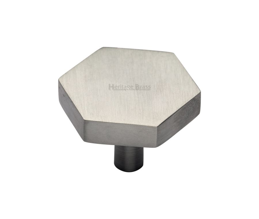 Heritage Brass Satin Nickel Hexagon Cabinet Knob 38mm
