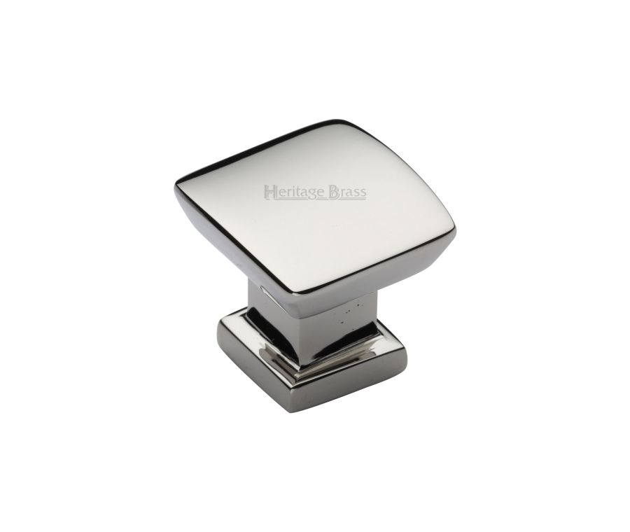 Heritage Brass Polished Nickel Finish Plinth Cabinet Knob With Base 25mm