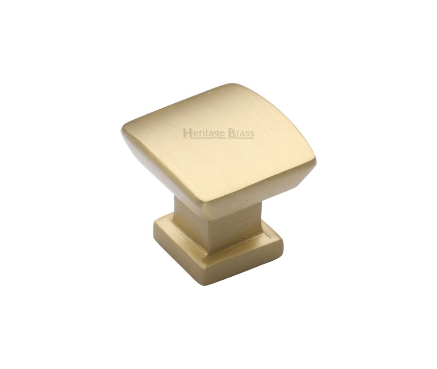 Heritage Brass Satin Brass Plinth Cabinet Knob With Base 25mm