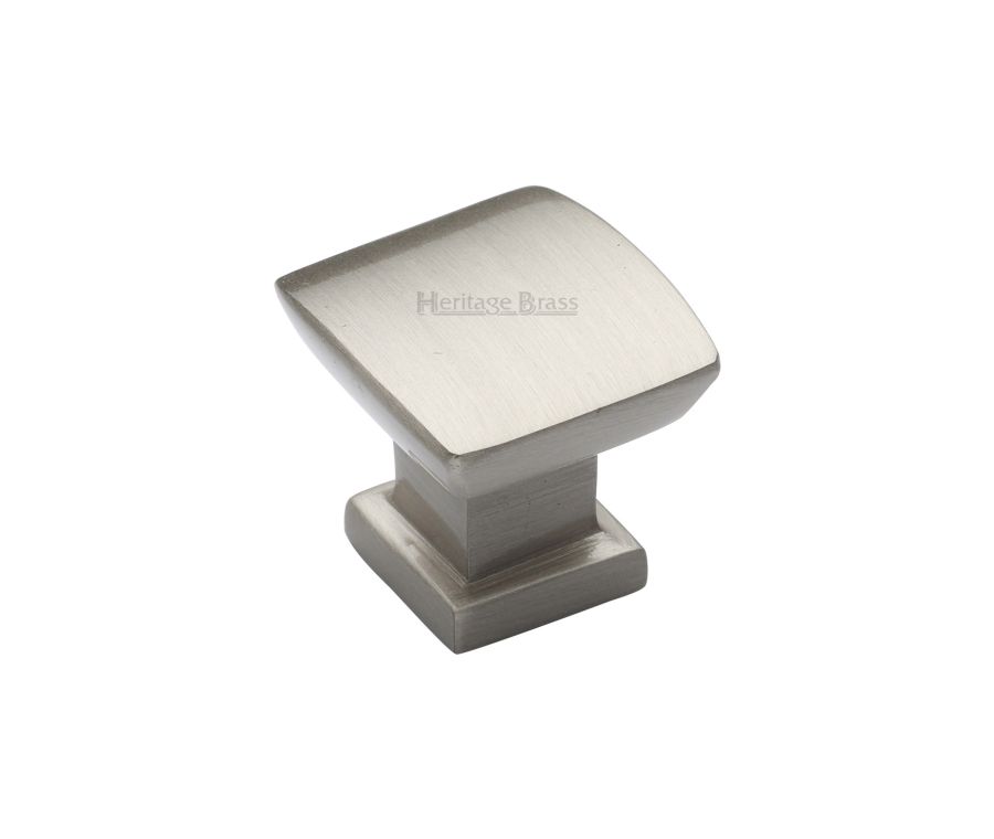 Heritage Brass Satin Nickel Plinth Cabinet Knob With Base 25mm