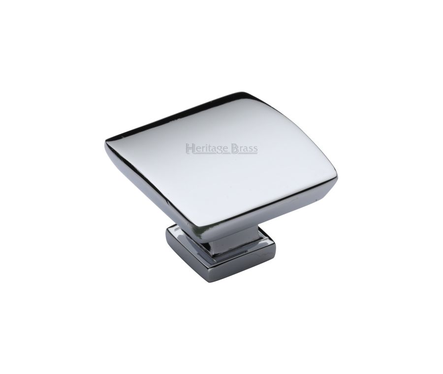 Heritage Brass Polished Chrome Plinth Cabinet Knob With Base 35mm