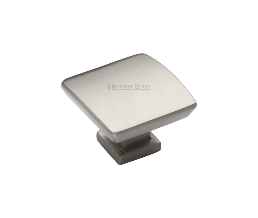 Heritage Brass Satin Nickel Plinth Cabinet Knob With Base 35mm