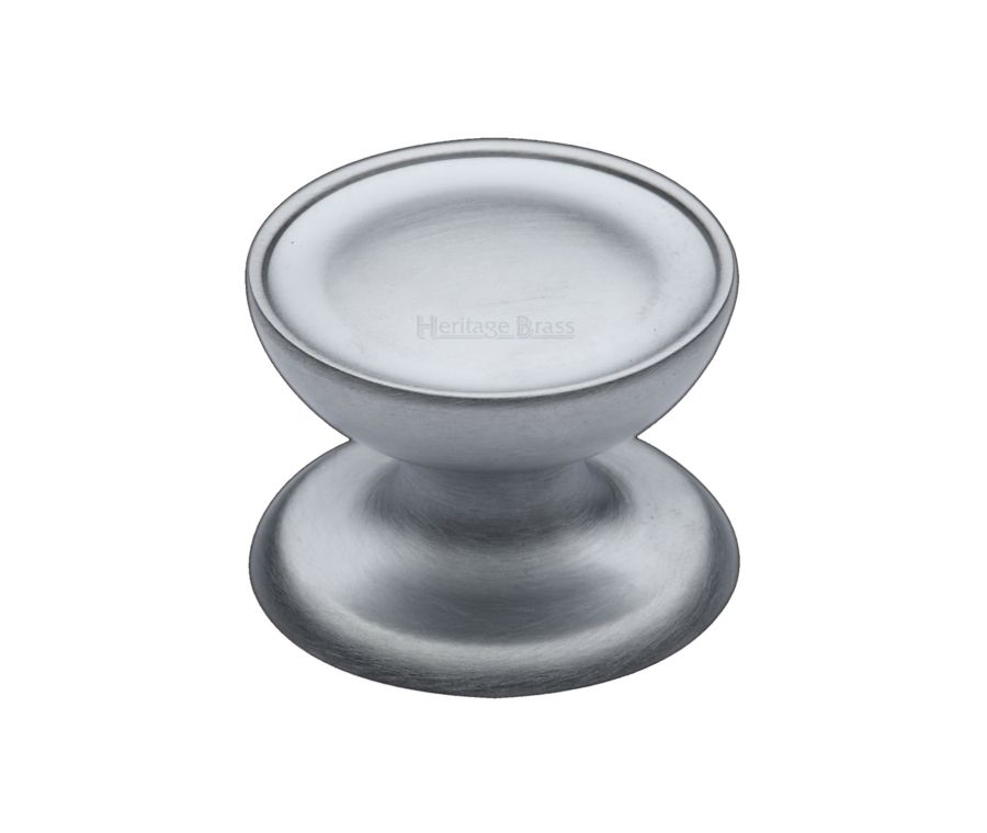 Heritage Brass Satin Chrome Surrey Cabinet Knob 32mm