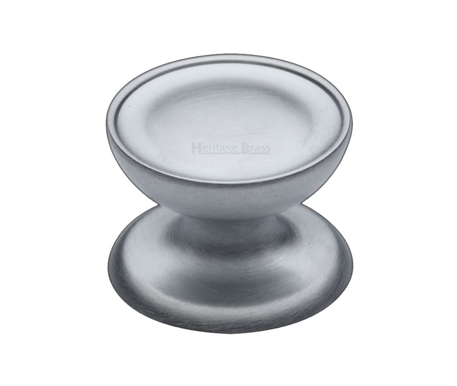 Heritage Brass Satin Chrome Surrey Cabinet Knob 38mm