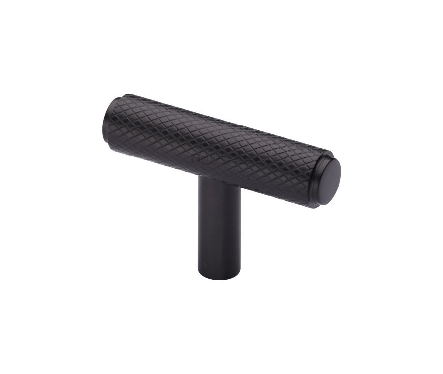 Heritage Brass Matt Bronze Knurled T-Bar Cabinet Knob 45mm