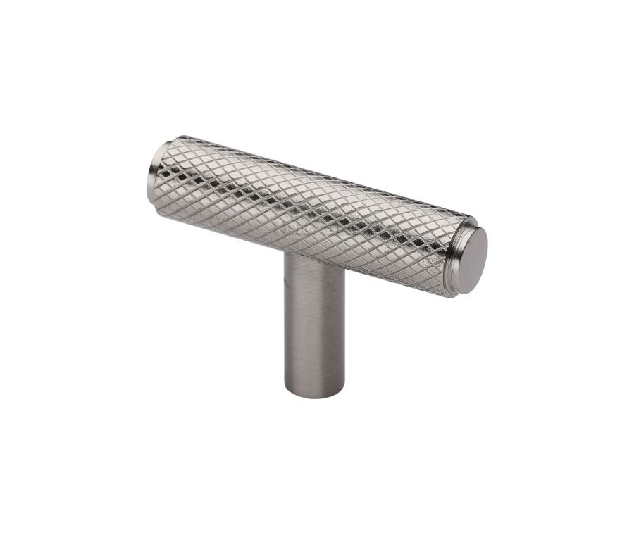 Heritage Brass Satin Nickel Knurled T-Bar Cabinet Knob 45mm