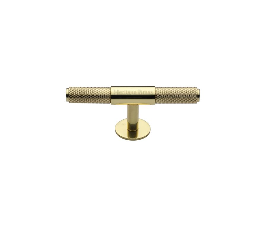Heritage Brass Polished Brass Knurled Fountain Cabinet Knob 60mm