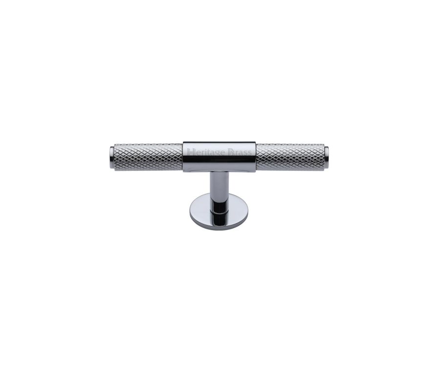 Heritage Brass Polished Chrome Knurled Fountain Cabinet Knob 60mm