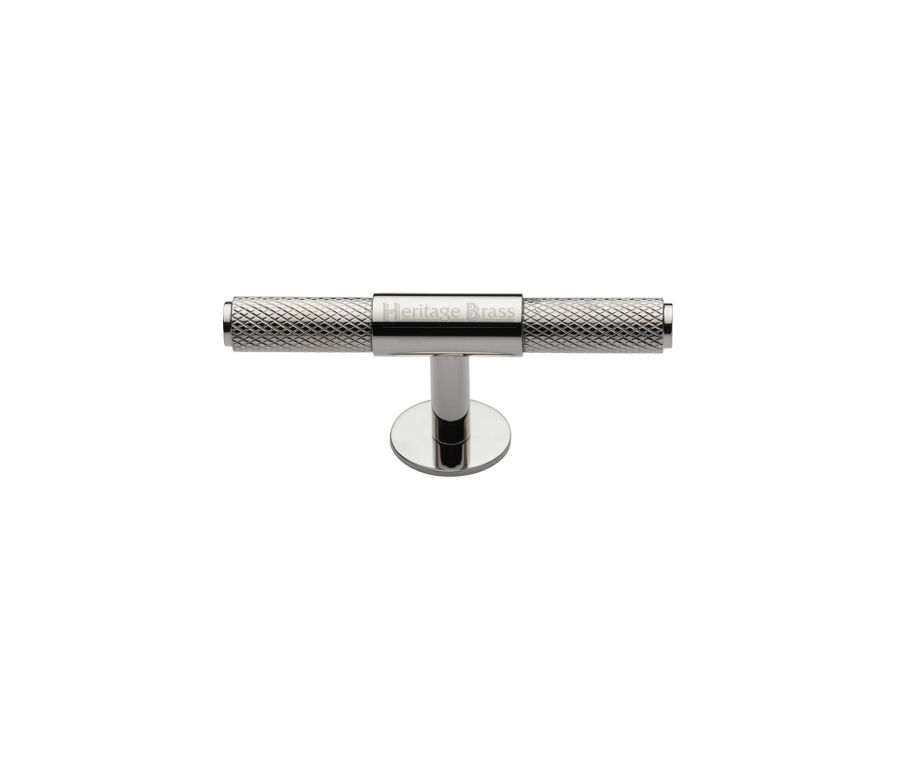 Heritage Brass Polished Nickel Finish Knurled Fountain Cabinet Knob 60mm