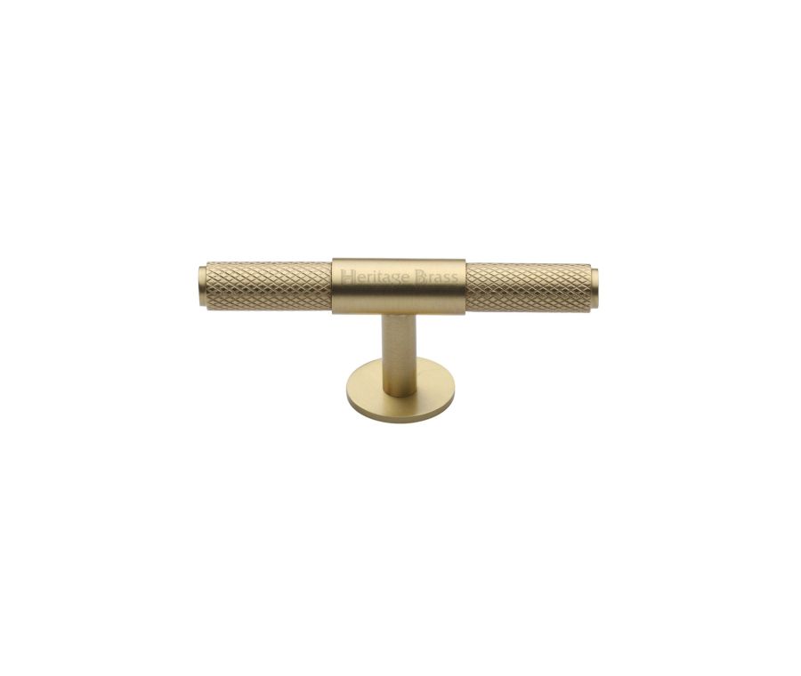 Heritage Brass Satin Brass Knurled Fountain Cabinet Knob 60mm