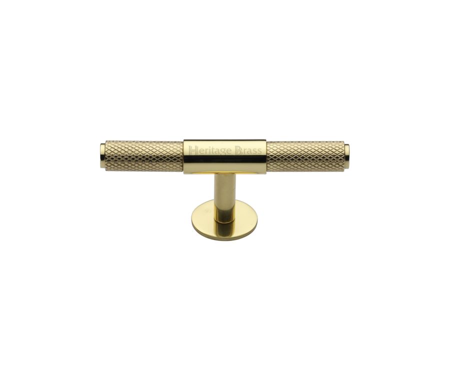 Heritage Brass Polished Brass Knurled Fountain Cabinet Knob 90mm