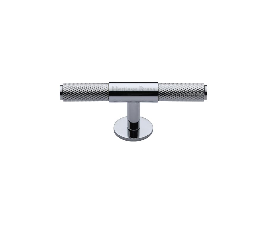 Heritage Brass Polished Chrome Knurled Fountain Cabinet Knob 90mm