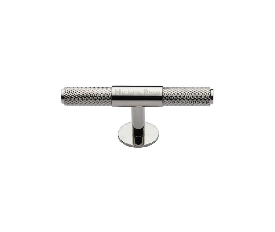Heritage Brass Polished Nickel Finish Knurled Fountain Cabinet Knob 90mm