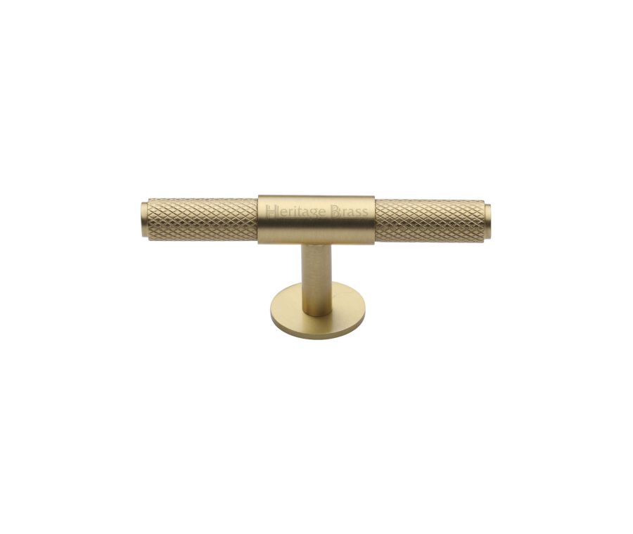 Heritage Brass Satin Brass Knurled Fountain Cabinet Knob 90mm