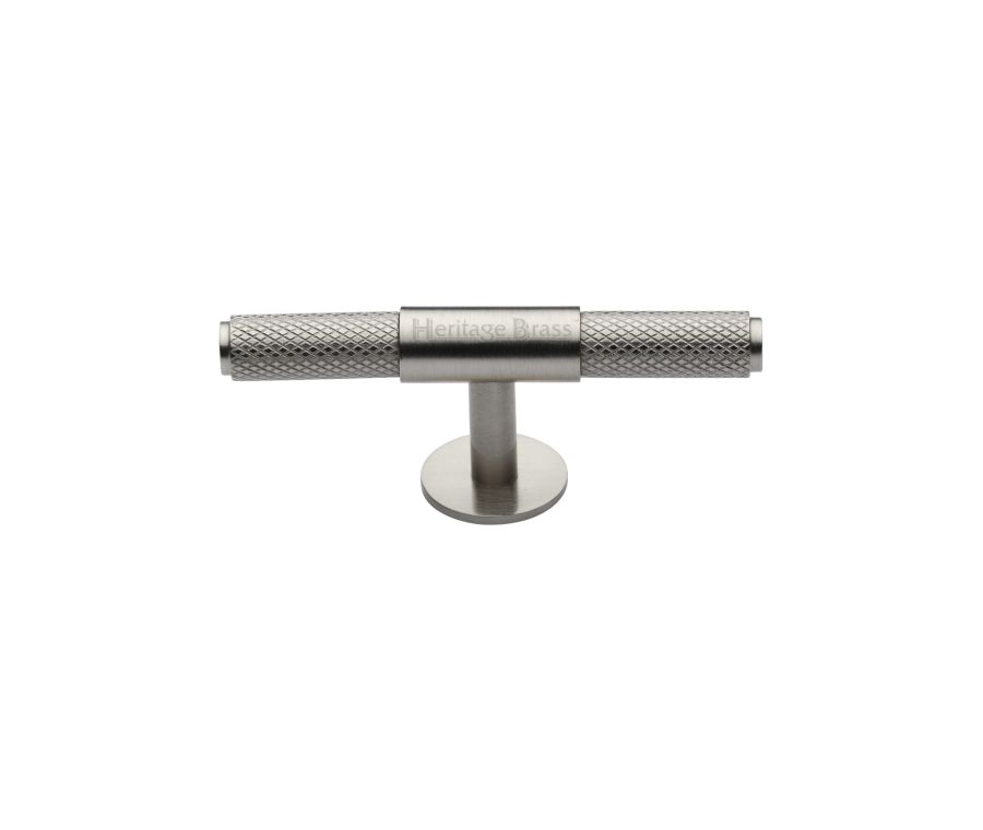 Heritage Brass Satin Nickel Knurled Fountain Cabinet Knob 90mm