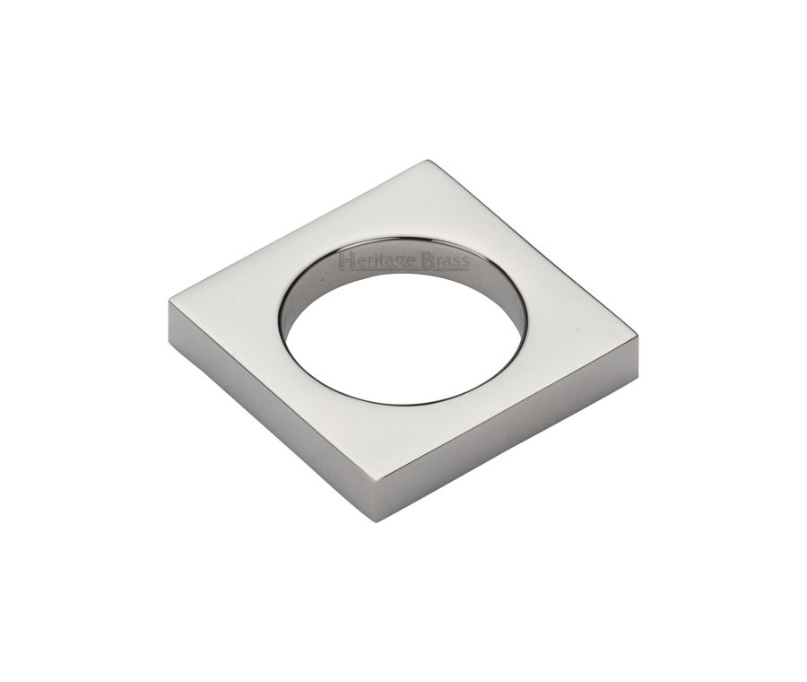 Heritage Brass Polished Nickel Finish Square Ring Pull 40mm