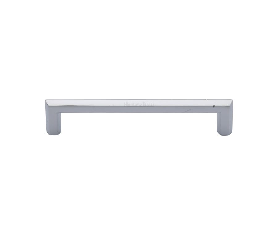 Heritage Brass Polished Chrome Hex Profile Cabinet Pull Handle 152mm