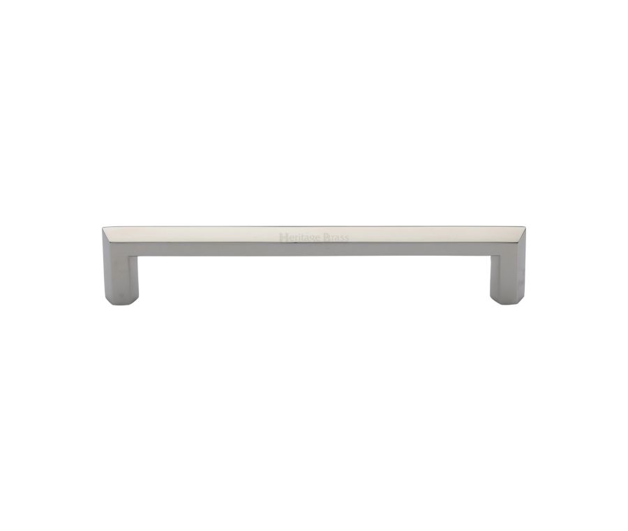 Heritage Brass Polished Nickel Finish Hex Profile Cabinet Pull Handle 152mm