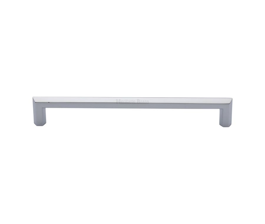 Heritage Brass Polished Chrome Hex Profile Cabinet Pull Handle 203mm