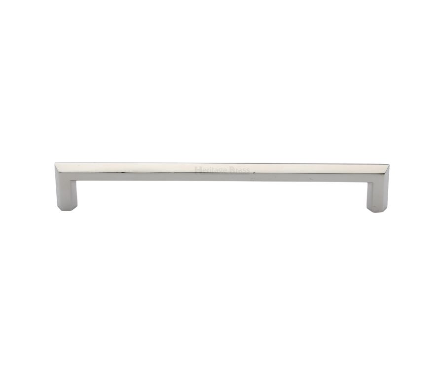 Heritage Brass Polished Nickel Finish Hex Profile Cabinet Pull Handle 203mm