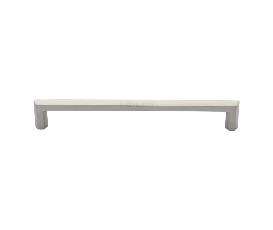 Heritage Brass Satin Nickel Hex Profile Cabinet Pull Handle 203mm