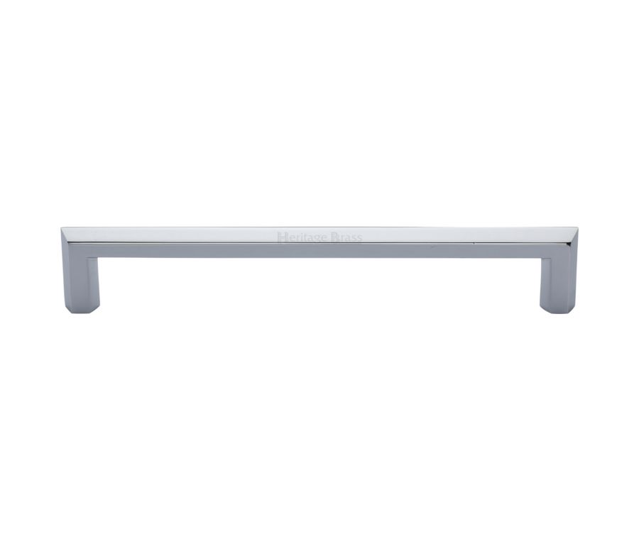 Heritage Brass Polished Chrome Hex Profile Cabinet Pull Handle 254mm