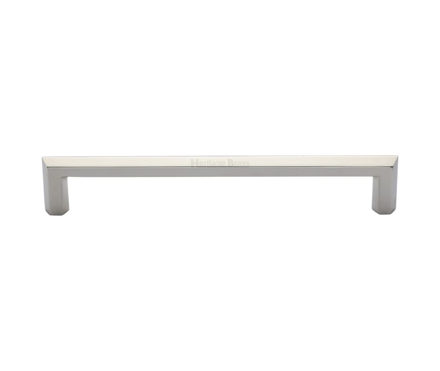 Heritage Brass Polished Nickel Finish Hex Profile Cabinet Pull Handle 254mm