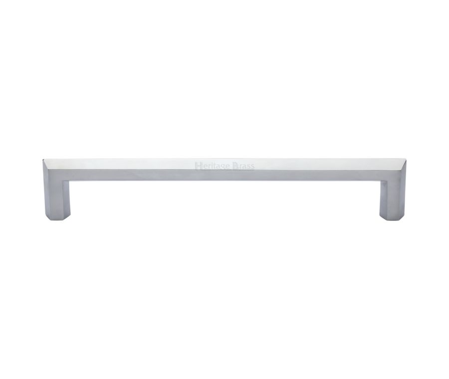Heritage Brass Satin Chrome Hex Profile Cabinet Pull Handle 254mm