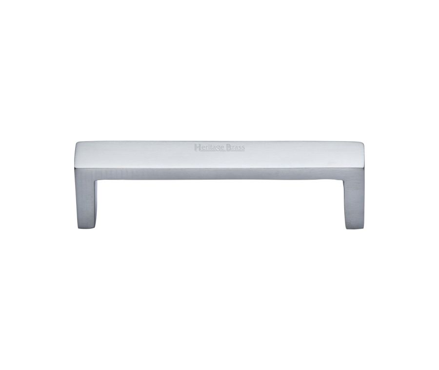 Heritage Brass Satin Chrome Wide Metro Cabinet Pull Handle 101mm