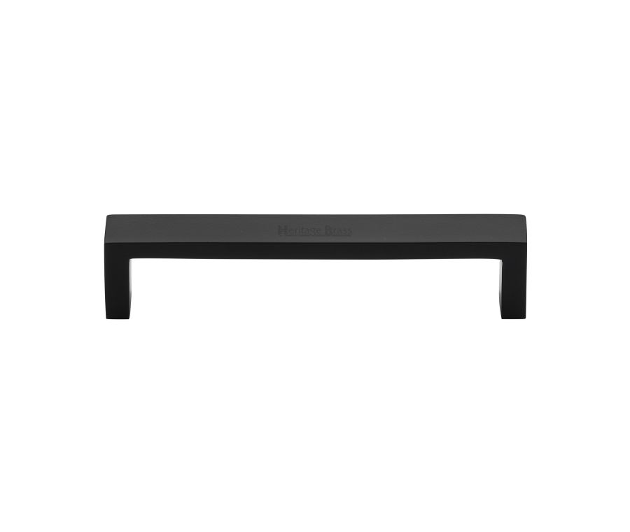 Heritage Brass Matt Black Wide Metro Cabinet Pull Handle 128mm