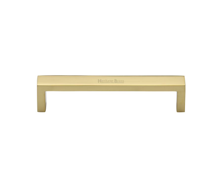 Heritage Brass Polished Brass Wide Metro Cabinet Pull Handle 128mm