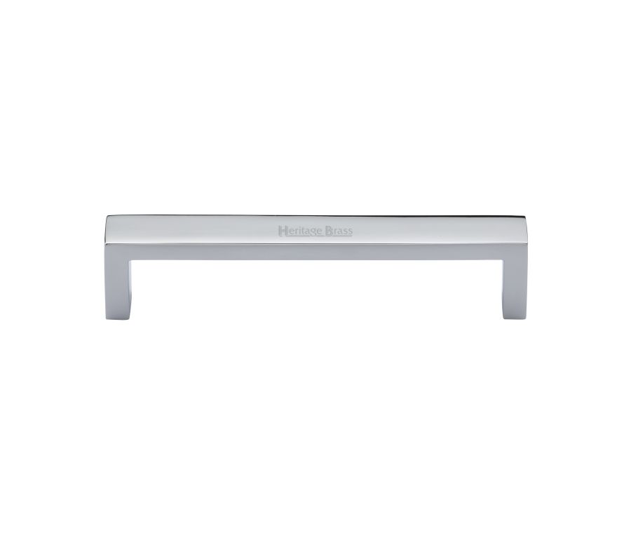 Heritage Brass Polished Chrome Wide Metro Cabinet Pull Handle 128mm