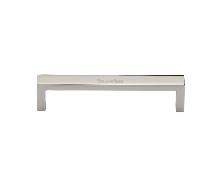 Heritage Brass Polished Nickel Finish Wide Metro Cabinet Pull Handle 128mm