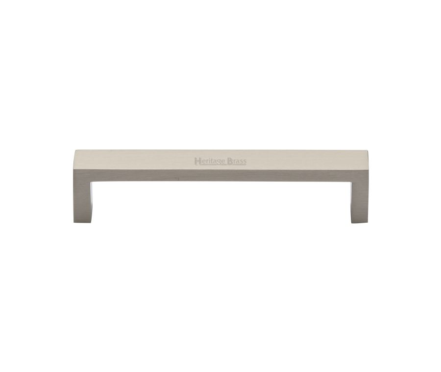 Heritage Brass Satin Nickel Wide Metro Cabinet Pull Handle 128mm