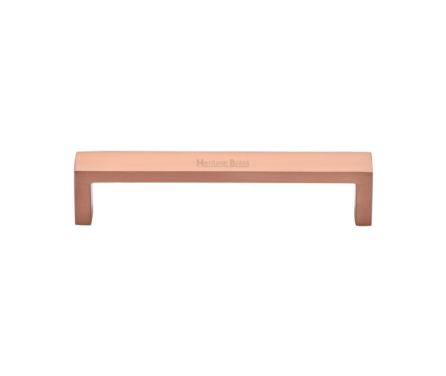 Heritage Brass Satin Rose Gold Wide Metro Cabinet Pull Handle 128mm
