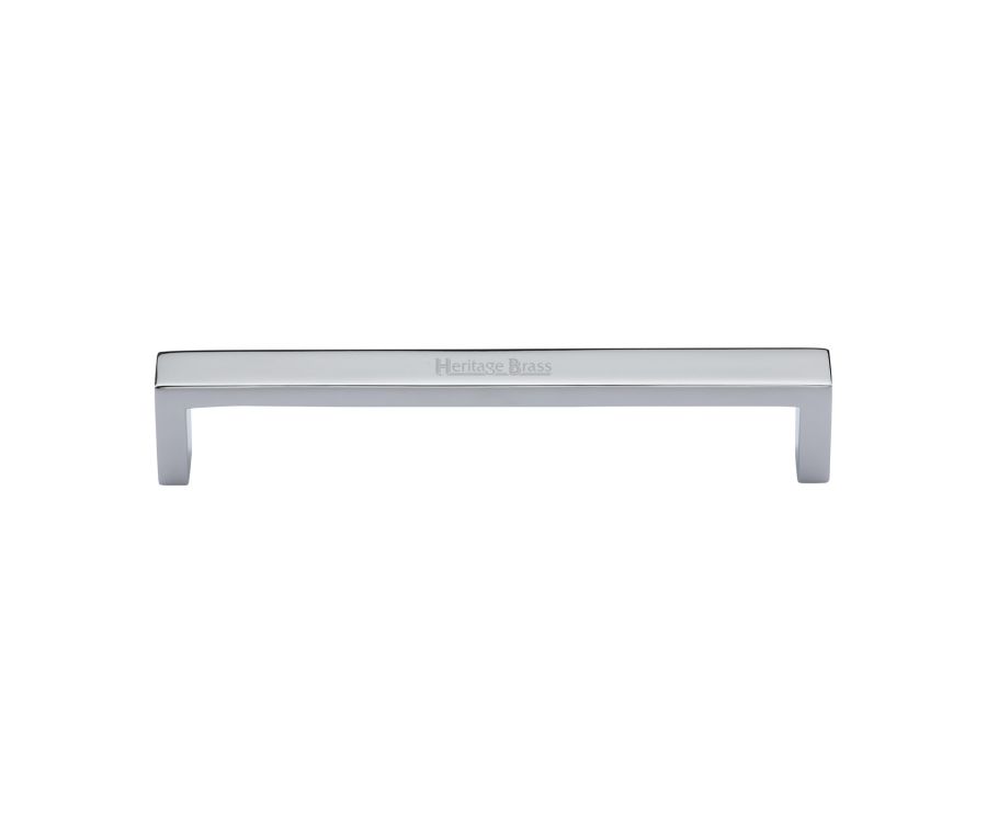 Heritage Brass Polished Chrome Wide Metro Cabinet Pull Handle 160mm