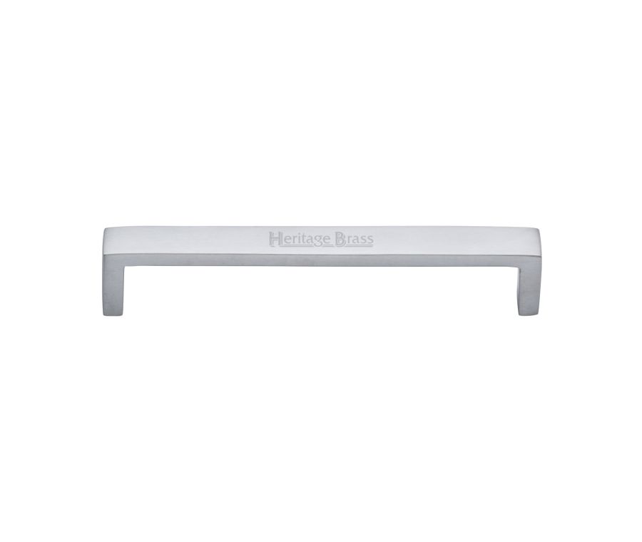 Heritage Brass Satin Chrome Wide Metro Cabinet Pull Handle 160mm