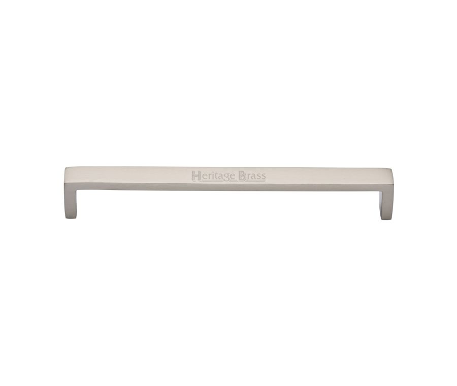 Heritage Brass Satin Nickel Wide Metro Cabinet Pull Handle 192mm
