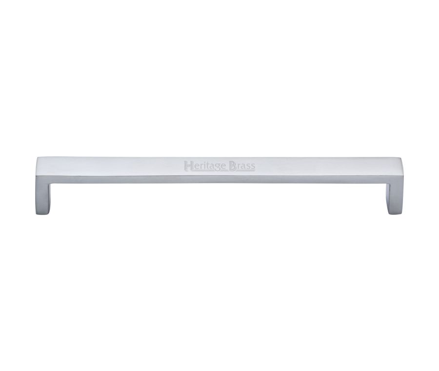 Heritage Brass Satin Chrome Wide Metro Cabinet Pull Handle 203mm