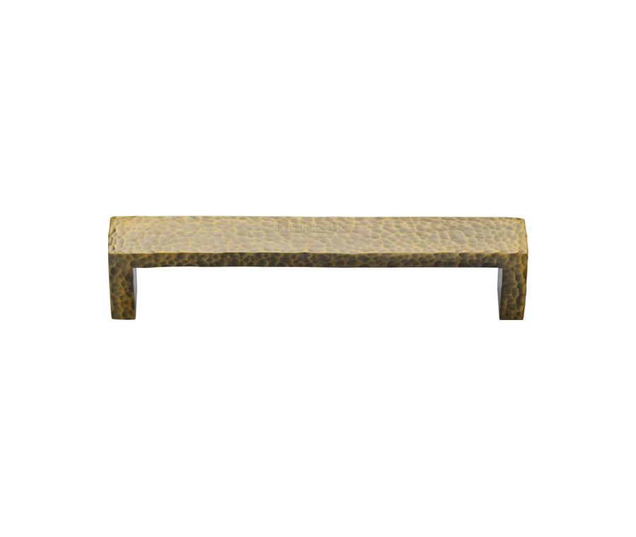 Heritage Brass Antique Brass Hammered Wide Metro Cabinet Pull Handle 101mm
