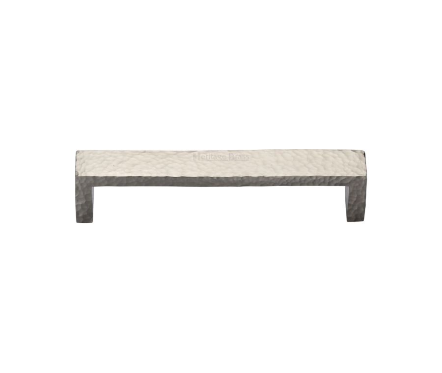 Heritage Brass Satin Nickel Hammered Wide Metro Cabinet Pull Handle 101mm