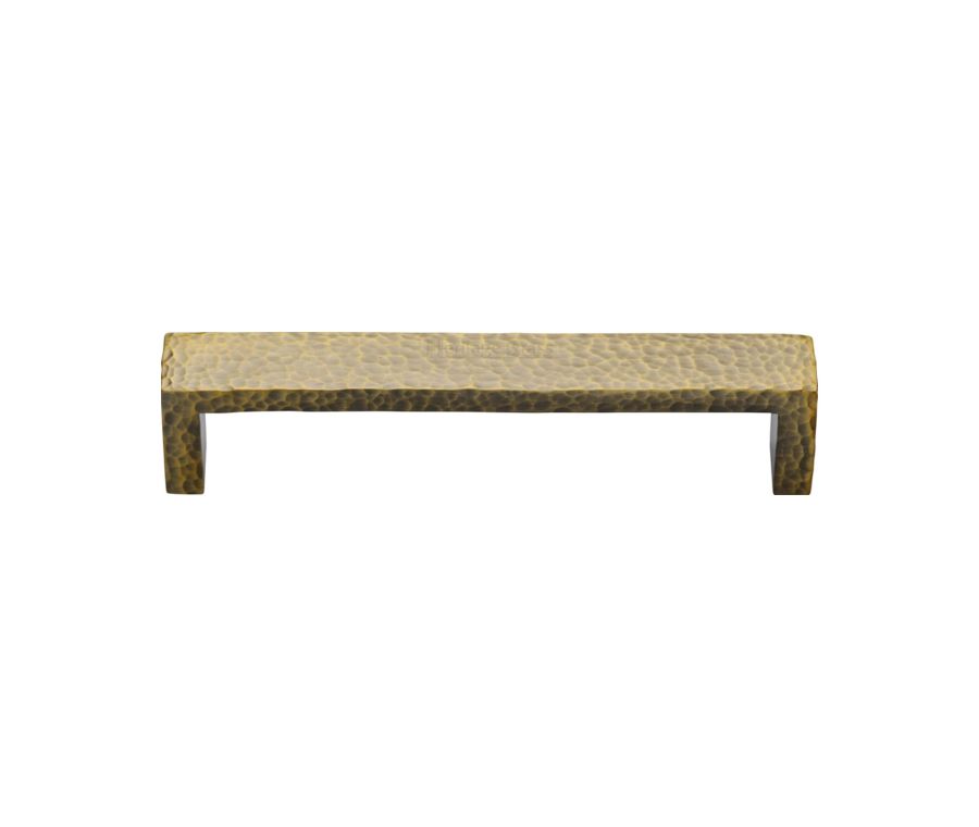 Heritage Brass Antique Brass Hammered Wide Metro Cabinet Pull Handle 128mm