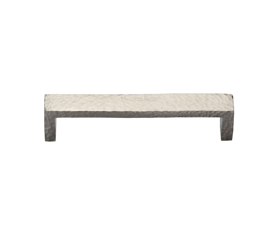 Heritage Brass Satin Nickel Hammered Wide Metro Cabinet Pull Handle 160mm
