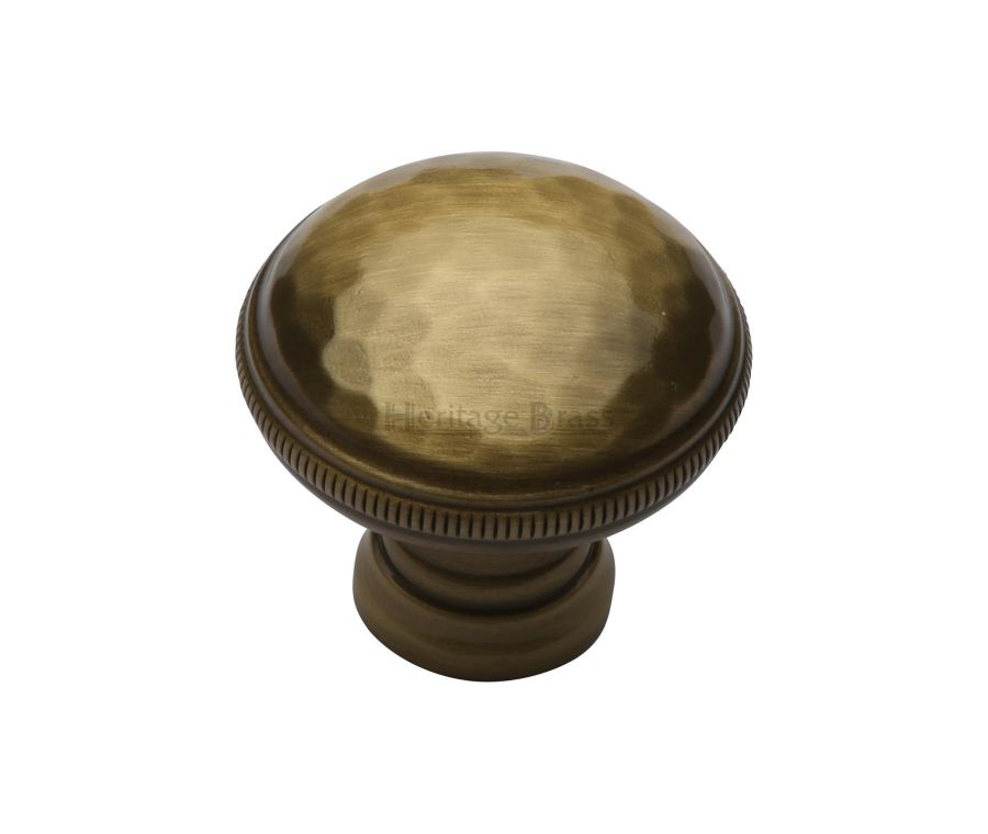 Heritage Brass Antique Brass Diamond Cut Cabinet Knob. 32mm